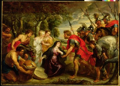 De ontmoeting van David en Abigail, 1625-28 door Peter Paul Rubens